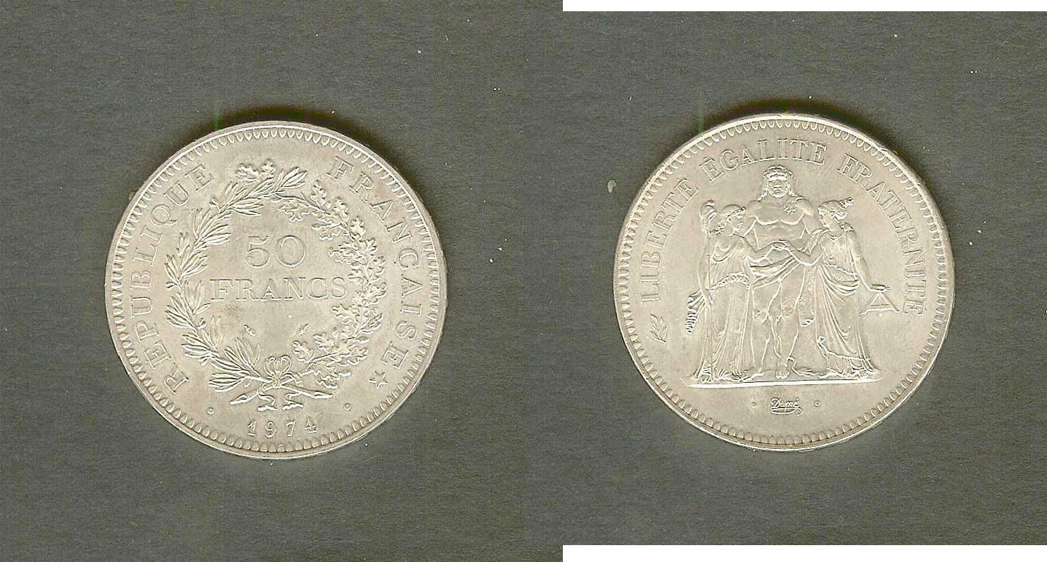 50 francs Hercule, avers de la 20 francs 1974 SPL-